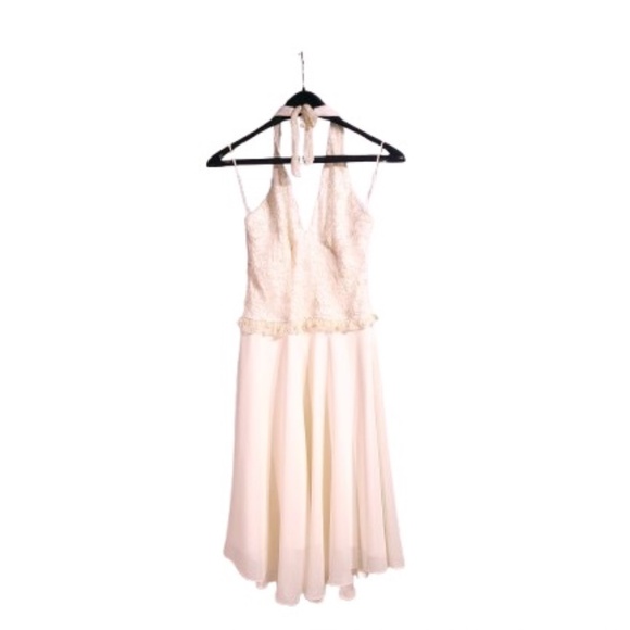 Maria Bonita USA White Lace Halter Dress - Size Small, Made in USA - Picture 1 of 2